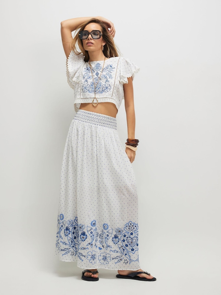 River Island Embroidered Sea Life Maxi Skirt - 圖片 2，共 4