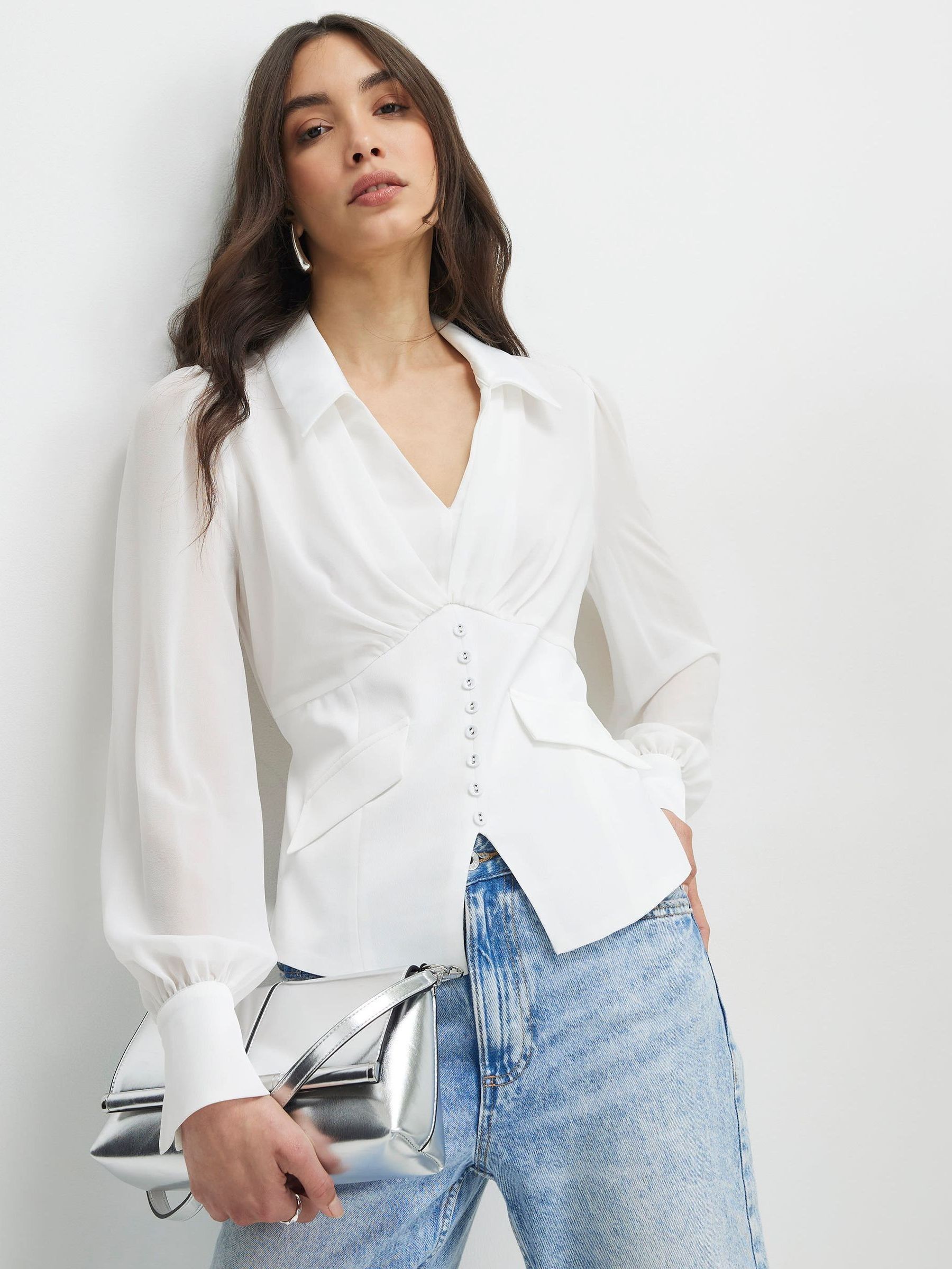 Buy River Island White Corset Detail Blouse from Next USA