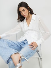 River Island White Corset Detail Blouse - Image 2 of 4