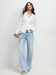 River Island White Corset Detail Blouse - Image 3 of 4