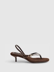 River Island Brown Toe Thong Heeled Sandals - Image 2 of 6