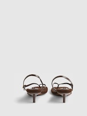 River Island Brown Toe Thong Heeled Sandals - Image 4 of 6