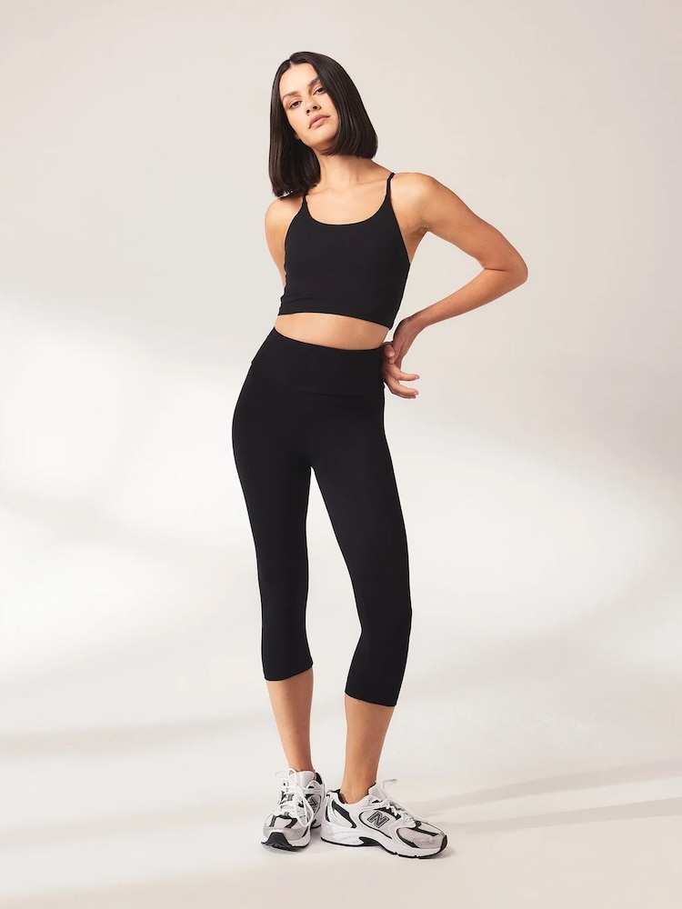 LOVALL Black Lightweight Cropped Leggings - Image 1 of 5 LOVALL Black Lightweight Cropped Leggings - Image 1 of 5