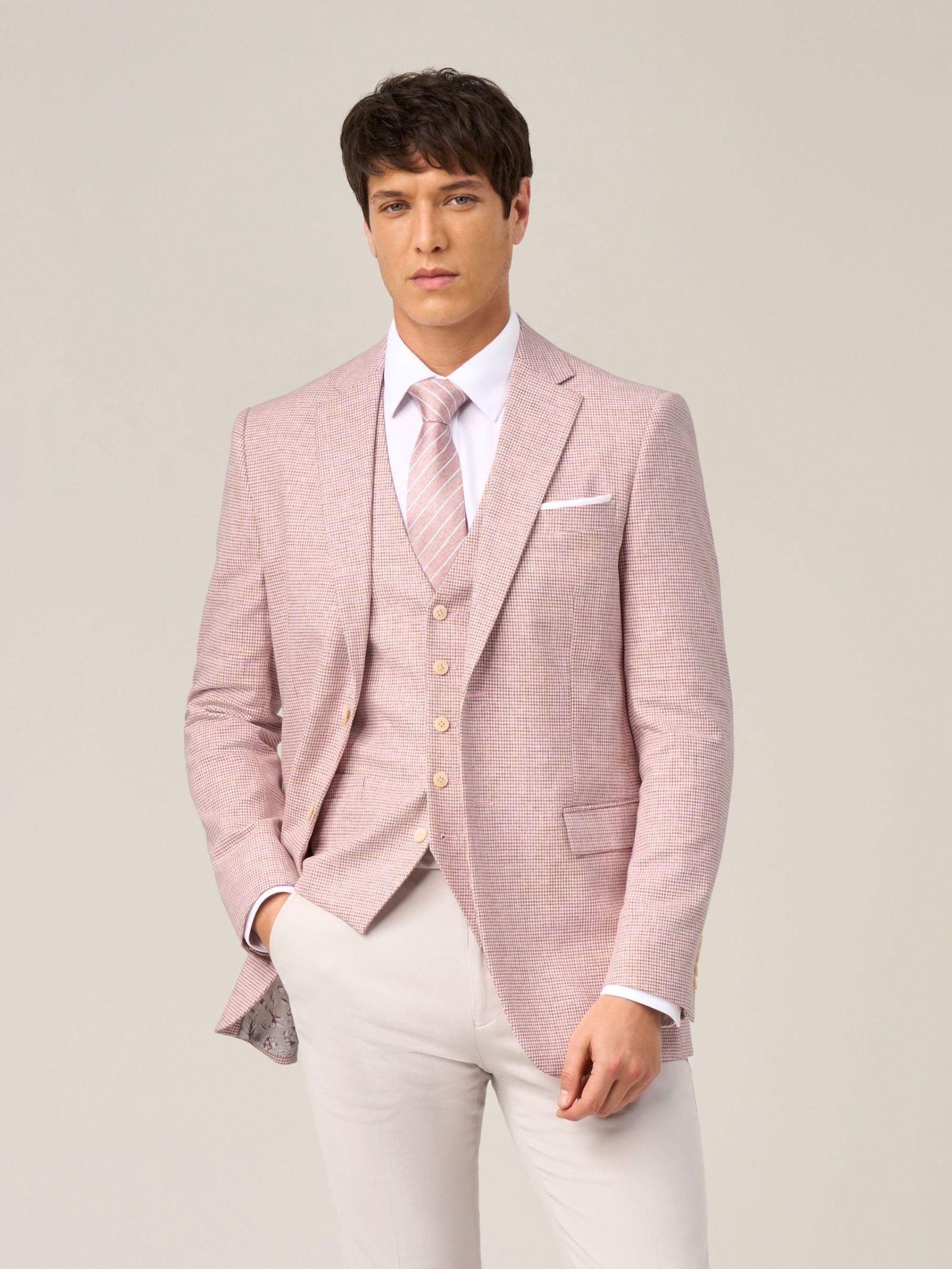 Buy Skopes Red Aurelio Tailored Fit Houndstooth Check Jacket from