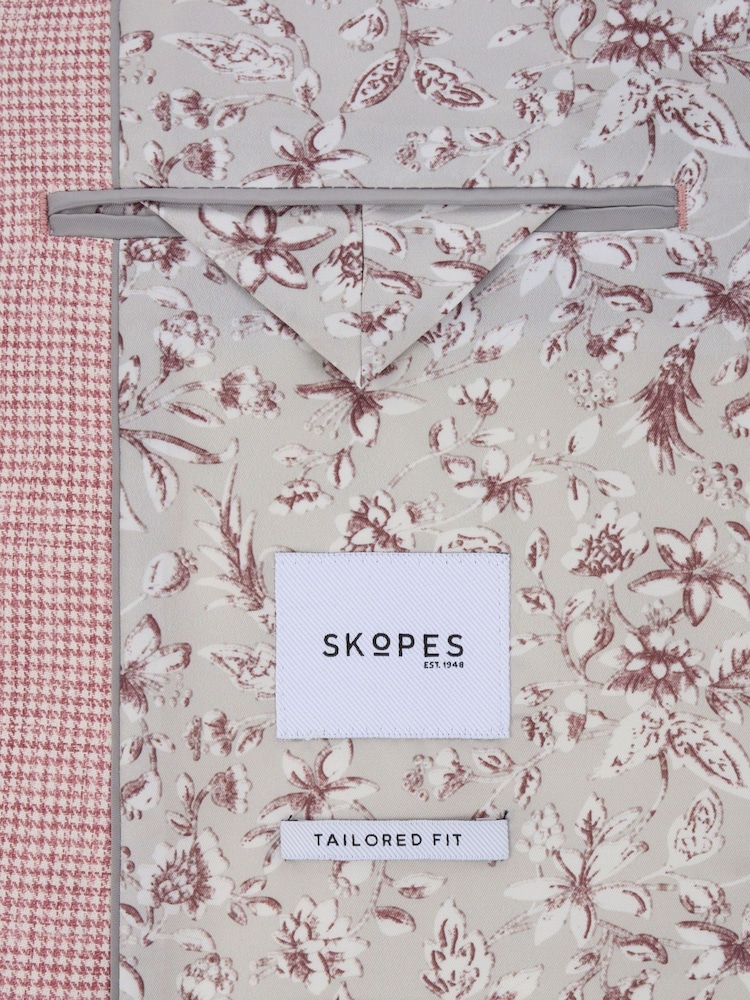 Skopes Red Aurelio Tailored Fit Houndstooth Check Jacket - Image 7 of 7