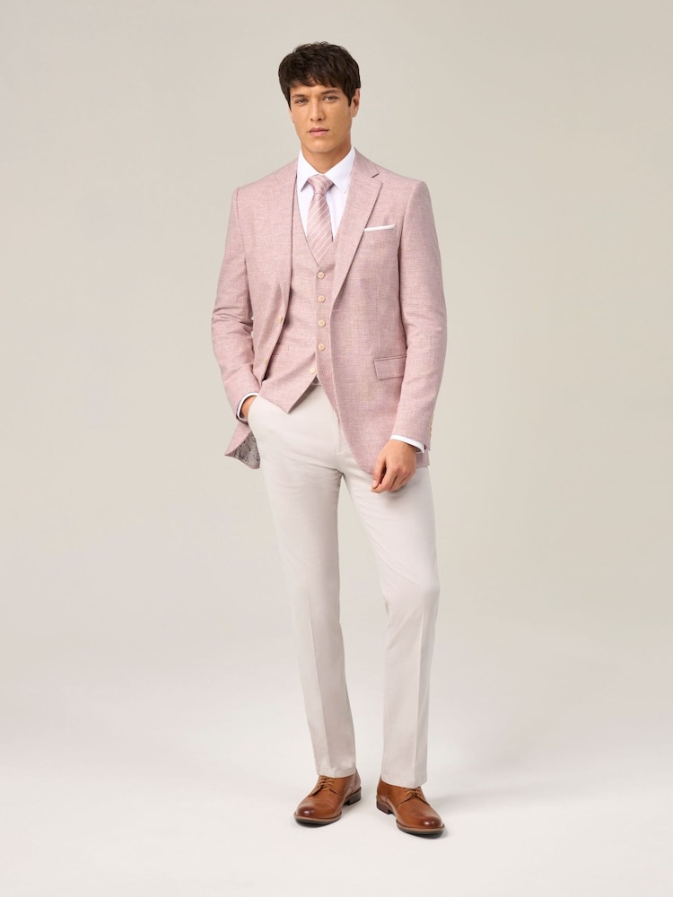 Rojo - Skopes Aurelio Tailored Fit Houndstooth Check Jacket - Imagen 10 de 10