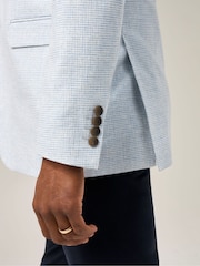 Skopes Blue Aurelio Tailored Fit Houndstooth Check Jacket - Image 5 of 7