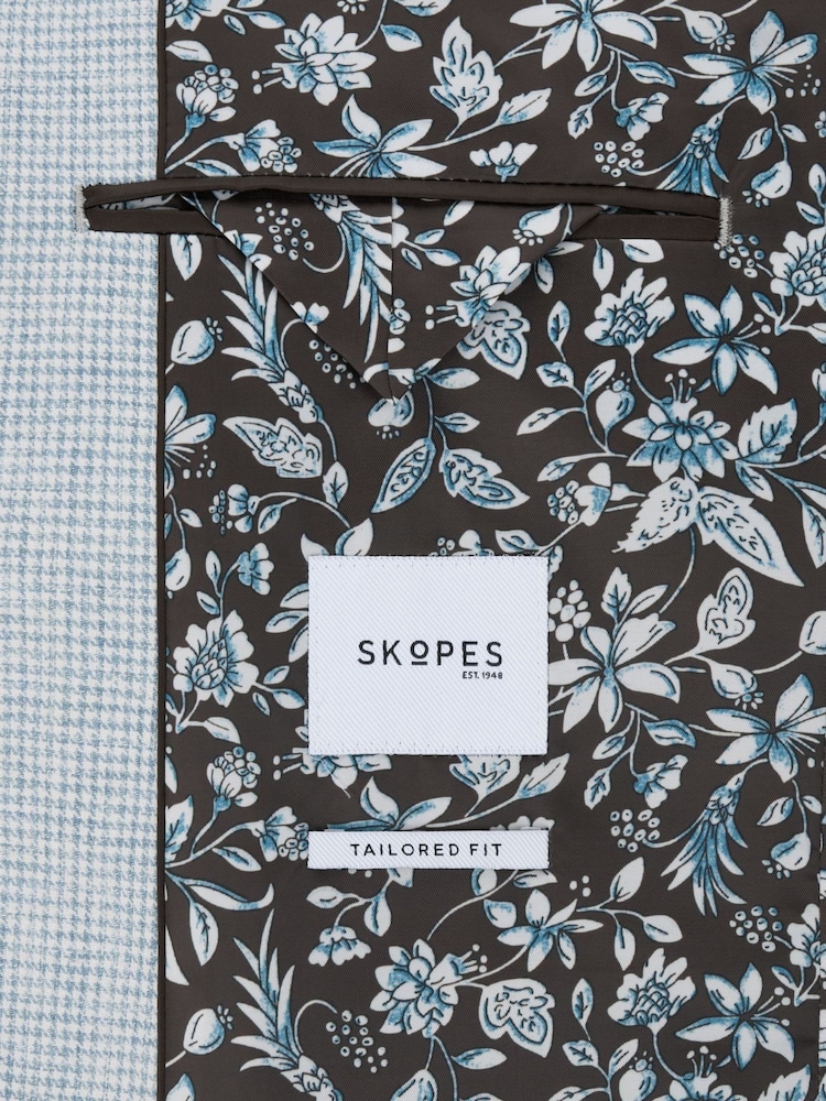 Skopes Blue Aurelio Tailored Fit Houndstooth Check Jacket - Image 7 of 7 Skopes Blue Aurelio Tailored Fit Houndstooth Check Jacket - Image 7 of 7