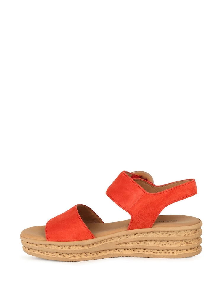 Gabor Red Andre Leather Sandals - Image 2 of 5 Gabor Red Andre Leather Sandals - Image 2 of 5