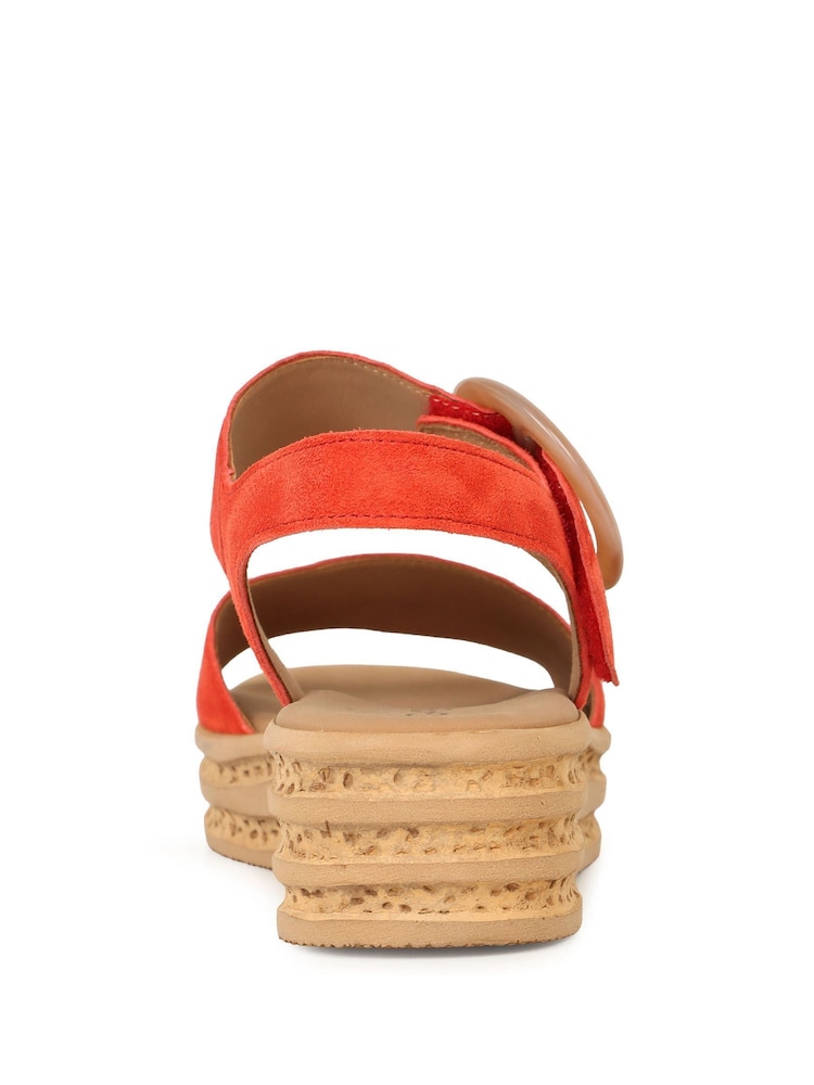 Gabor Red Andre Leather Sandals - Image 5 of 5 Gabor Red Andre Leather Sandals - Image 5 of 5