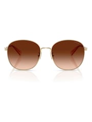 COACH Gold Round Sunglasses - Image 1 of 5