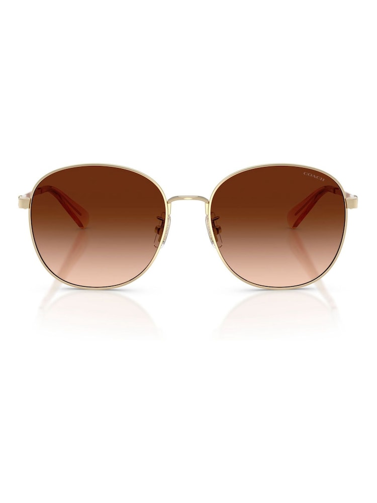 COACH Gold Round Sunglasses - Image 1 of 5
