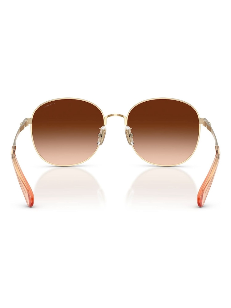 COACH Gold Round Sunglasses - Image 5 of 5
