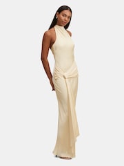 Forever New Yellow Abby Halter Neck Satin Maxi Dress - Image 1 of 4