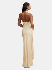 Forever New Yellow Abby Halter Neck Satin Maxi Dress - Image 2 of 4