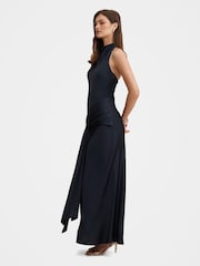Forever New Blue Abby Halter Neck Satin Maxi Dress - Image 3 of 4