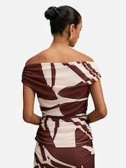 Forever New Brown Mimi Petite Off Shoulder Top - Image 2 of 5