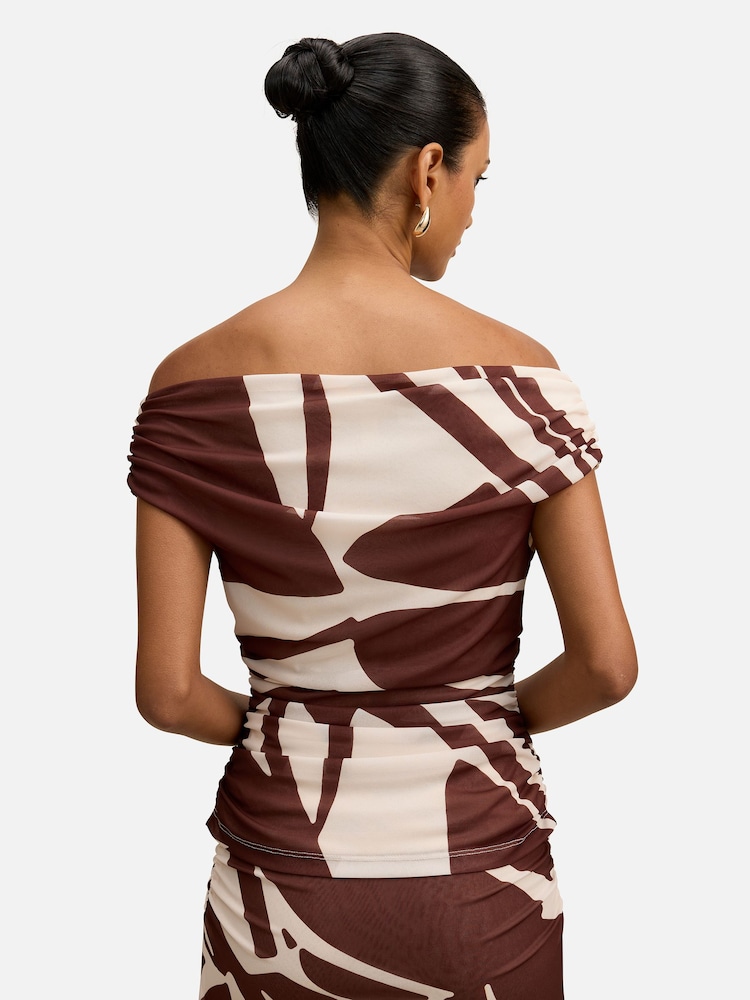 Forever New Brown Mimi Petite Off Shoulder Top - Image 2 of 5