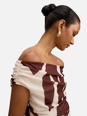 Forever New Brown Mimi Petite Off Shoulder Top - Image 3 of 5