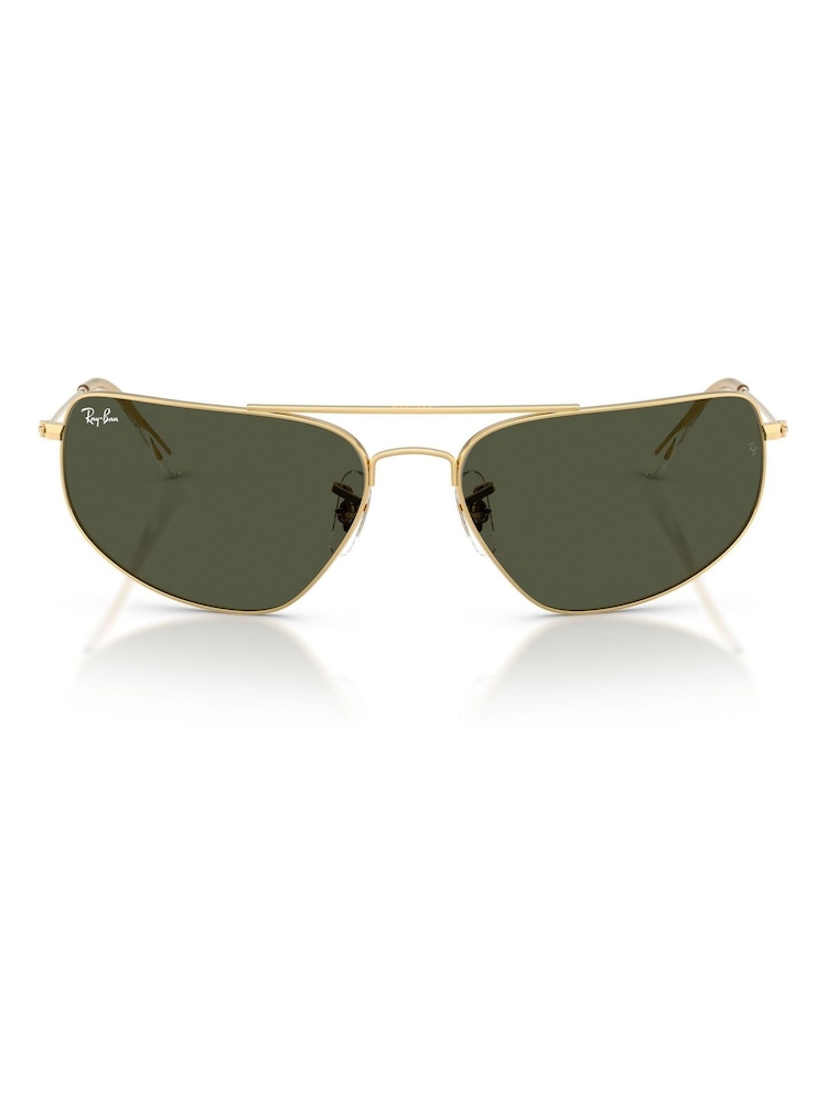 Ray Ban Gold 0Rb3780 Rectangle Sunglasses - Image 1 of 5 Ray Ban Gold 0Rb3780 Rectangle Sunglasses - Image 1 of 5