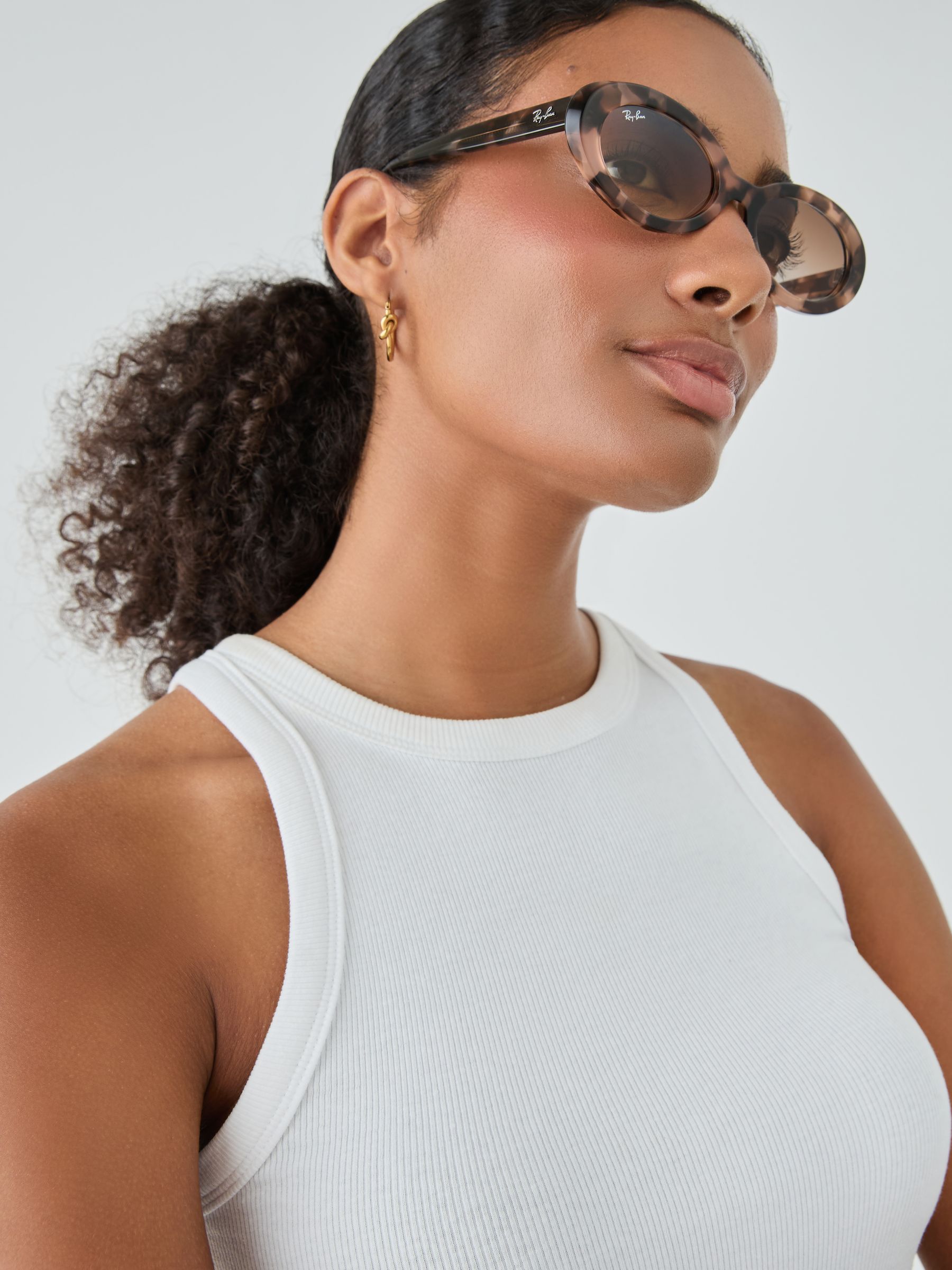 Ray-Ban Sunglasses Women's - Opal Pink Havana Frame Brown Lenses 54-19, RB2223 - Image 6