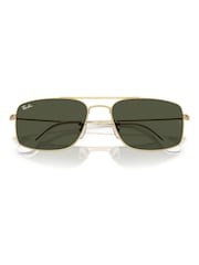 Ray Ban Gold Explorer 3 Square Sunglasses - Image 1 of 5