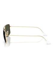 Ray Ban Gold Explorer 3 Square Sunglasses - Image 2 of 5