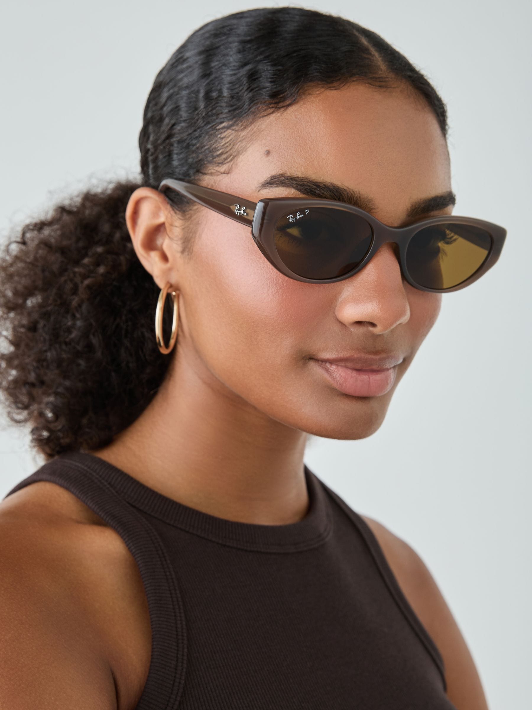 Ray-Ban Sunglasses Bio-Based - Transparent Brown Frame Brown Lenses Polarized 55-19, RB4457D - Image 6