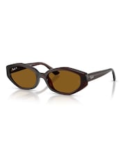 Ray Ban Brown 0Rb4473D Irregular Sunglasses - Image 2 of 5