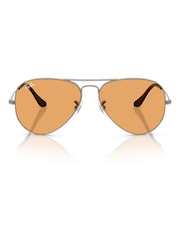 Ray-Ban Grey Aviator Large Metal Pilot Sunglasses - Image 1 of 5