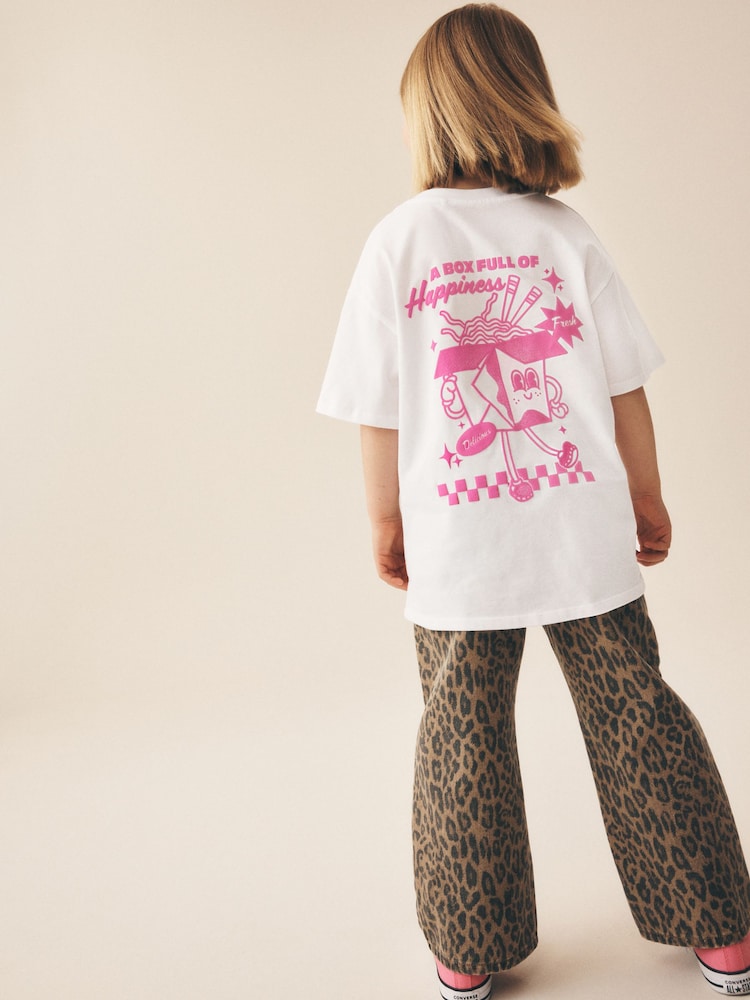 White Oversized Graphic Print T-Shirt (3-16yrs) - Image 1 of 4