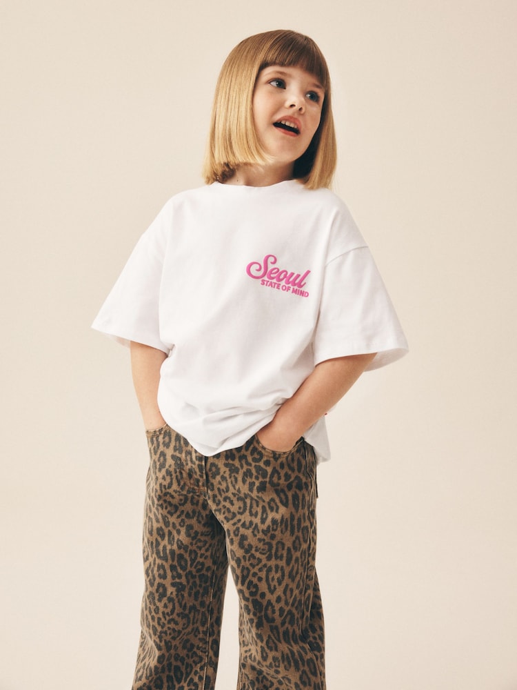 White Oversized Graphic Print T-Shirt (3-16yrs) - Image 2 of 4