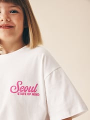 White Oversized Graphic Print T-Shirt (3-16yrs) - Image 4 of 4