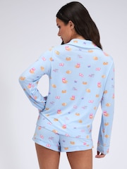 Boux Avenue Blue Breakfast Print Short Pyjama Set - Image 2 of 6