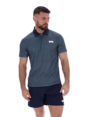 Ted Baker 스포츠 블루 제이든 프린트 테니스 폴로 셔츠 - 4의 이미지 1