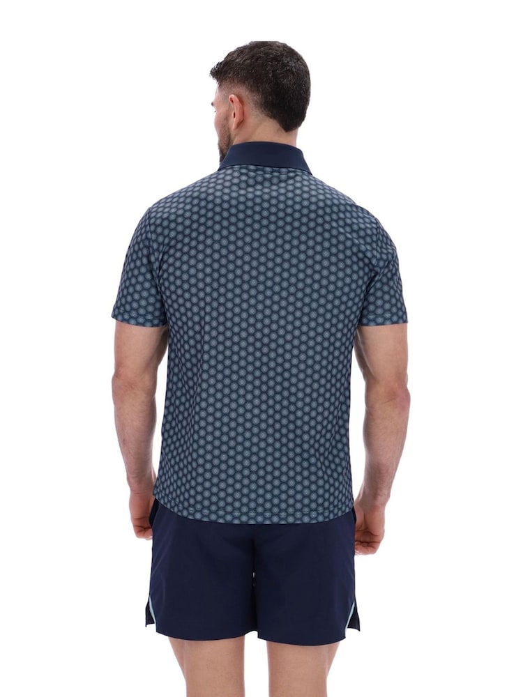 Ted Baker 스포츠 블루 제이든 프린트 테니스 폴로 셔츠 - 4의 이미지 2