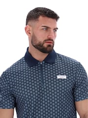 Ted Baker 스포츠 블루 제이든 프린트 테니스 폴로 셔츠 - 4의 이미지 3