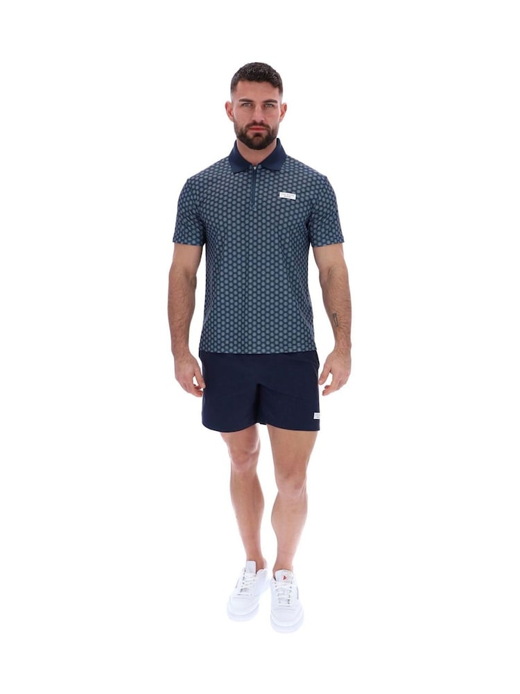 Ted Baker 스포츠 블루 제이든 프린트 테니스 폴로 셔츠 - 4의 이미지 4