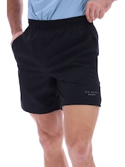 Ted Baker Sport Stanley Lightweight 7" Woven Training Black Shorts - Image 3 of 5