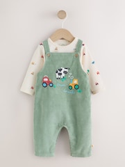 Green Farm Cord Dungarees and Bodysuit Baby Set (0mths-3yrs) - Image 1 of 6
