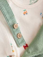 Green Farm Cord Dungarees and Bodysuit Baby Set (0mths-3yrs) - Image 5 of 6