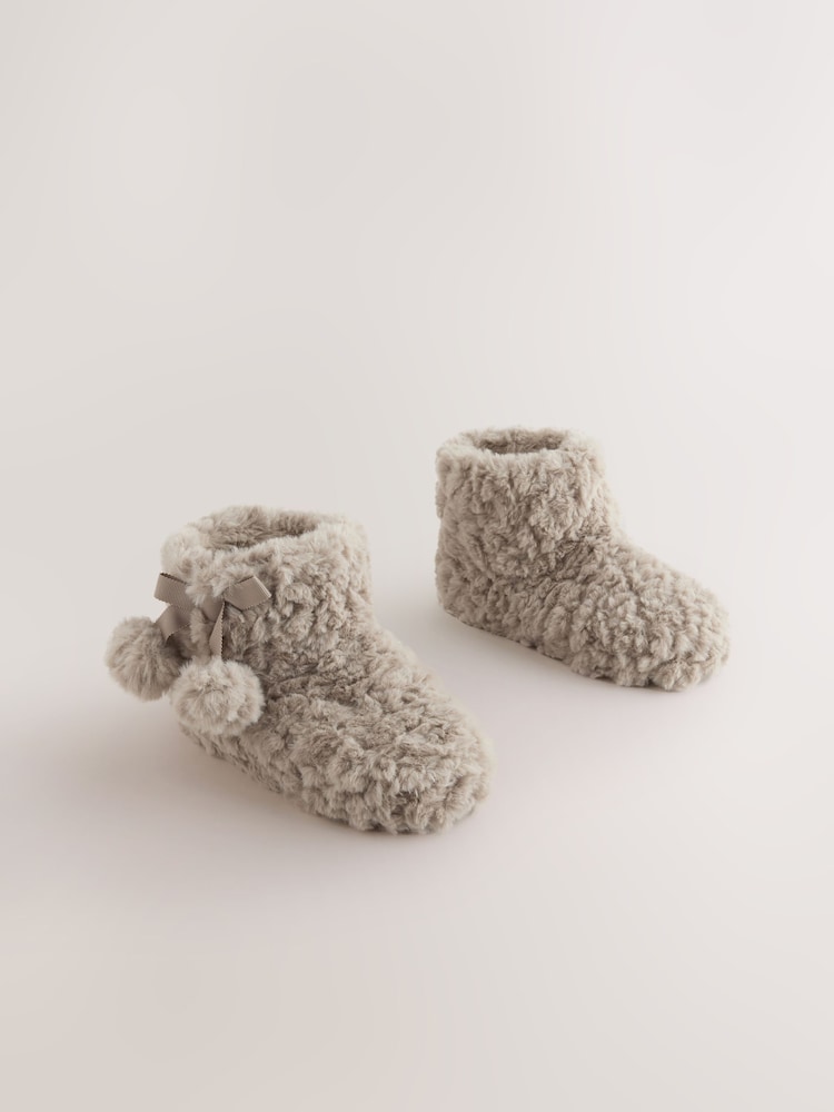 Neutral Faux Fur - Mga sapatos na tsinelas - Larawan 1 ng 5