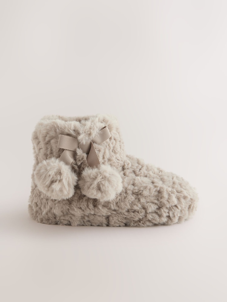 Neutral Faux Fur - Mga sapatos na tsinelas - Larawan 2 ng 5