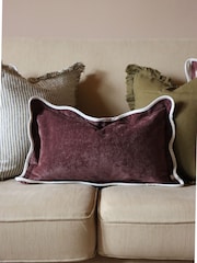 Ellenvale Interiors Plum Chloe Scalloped Edge 50 x 30cm Cushion Cover - Image 2 of 6