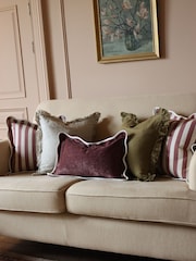 Ellenvale Interiors Plum Chloe Scalloped Edge 50 x 30cm Cushion Cover - Image 5 of 6