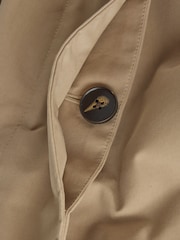Neutral Shower Resistant Faux Fur Cuff Trench Coat - Image 3 of 4