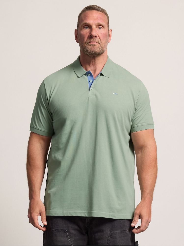 BadRhino Big & Tall Green Contrast Core Polo Shirt - Image 1 of 6