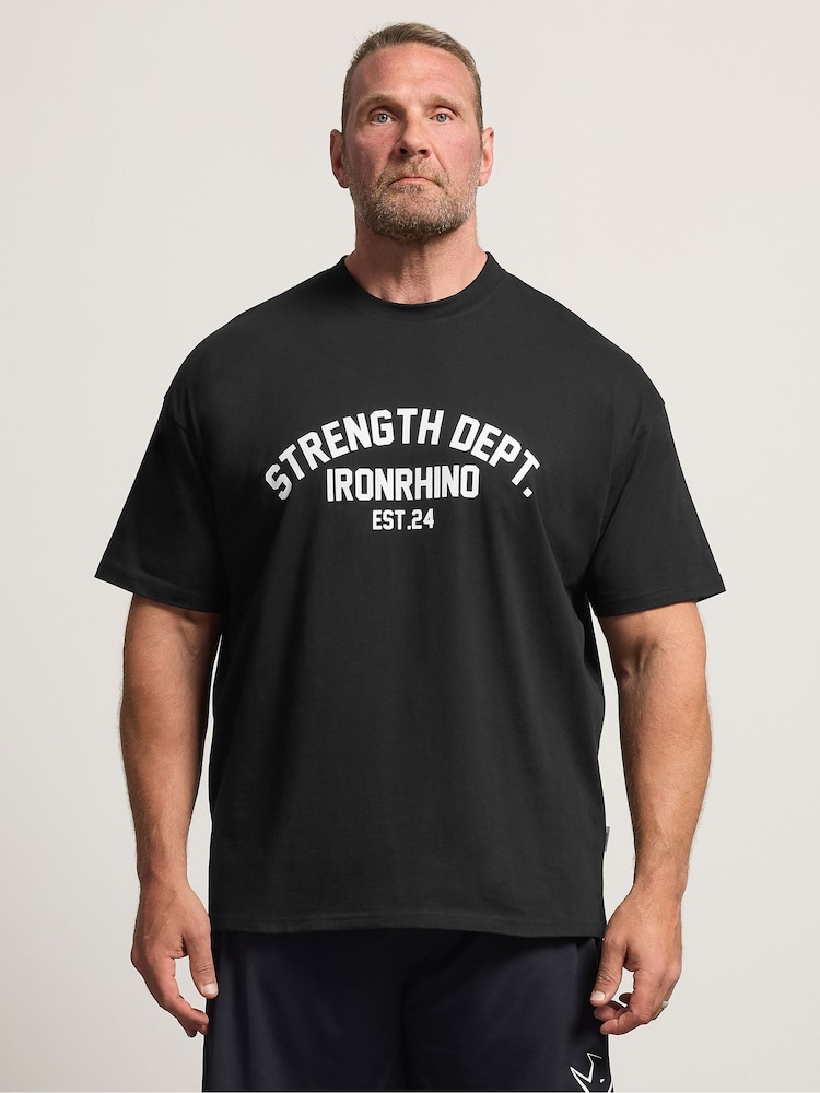 BadRhino Big & Tall Black IronRhino Strength Dept T-Shirt - Image 1 of 7 BadRhino Big & Tall Black IronRhino Strength Dept T-Shirt - Image 1 of 7
