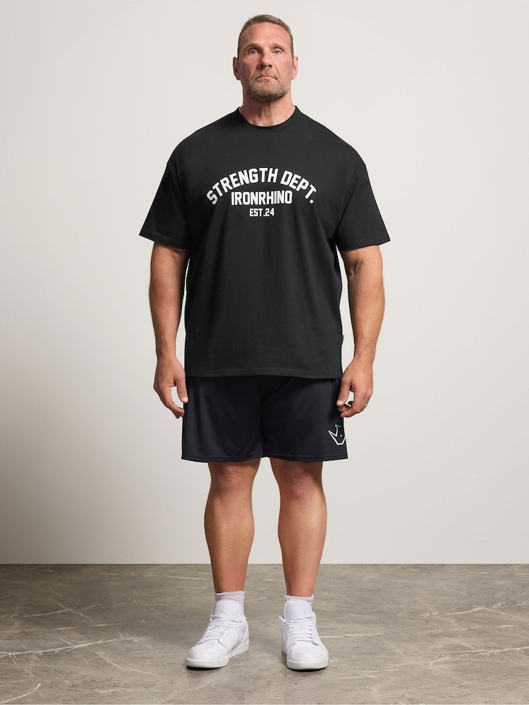 BadRhino Big & Tall Black IronRhino Strength Dept T-Shirt - Image 2 of 7 BadRhino Big & Tall Black IronRhino Strength Dept T-Shirt - Image 2 of 7