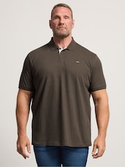 BadRhino Big & Tall Brown BadRhino Big & Tall Contrast Polo Shirt - Image 1 of 6